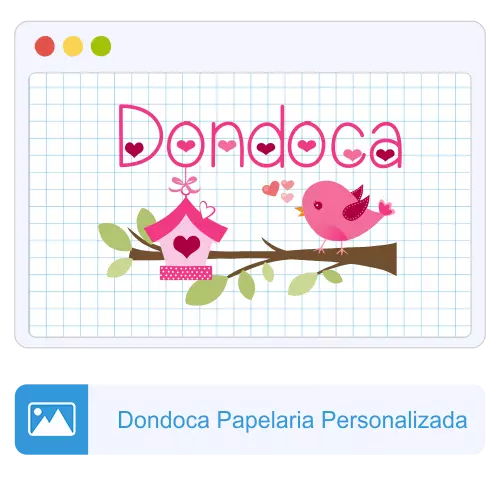 Logotipo Dondoca Papelaria Personalizada